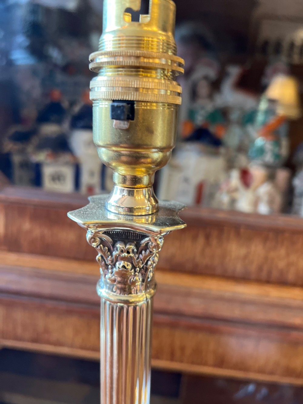 Pair of small brass Corinthian lamps  View IV