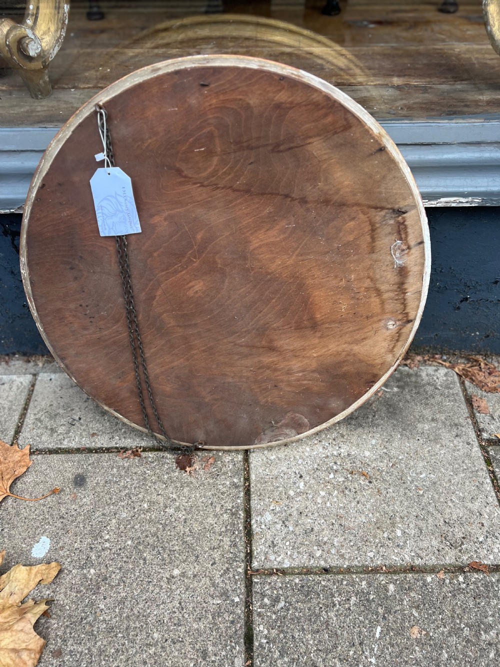 C19th large giltwood convex mirror  View III