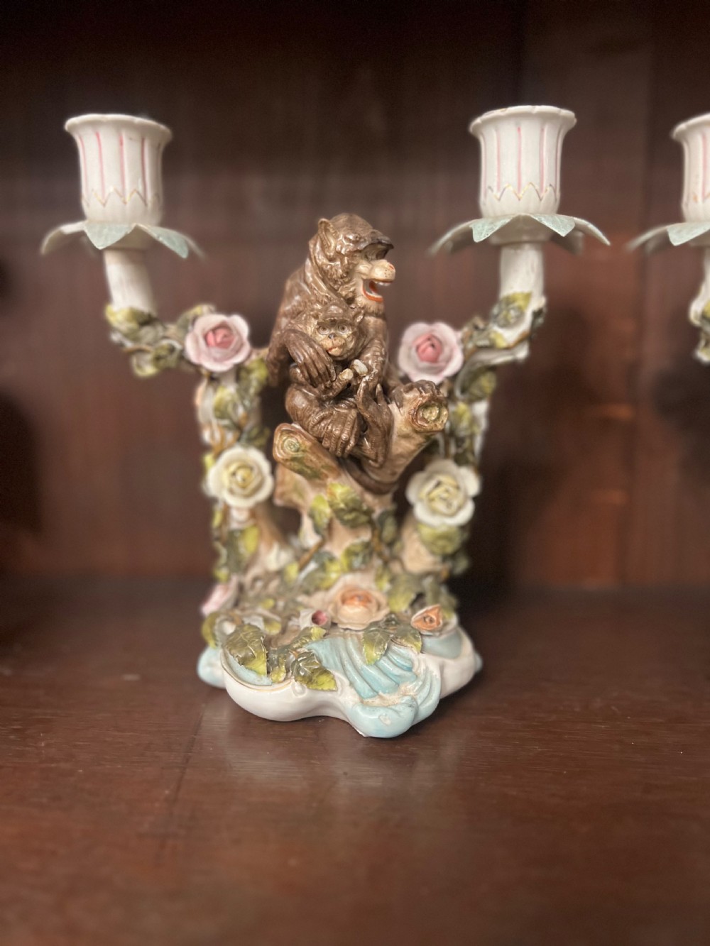 C19th Pair of German candelabra depicting mom keys  View IV