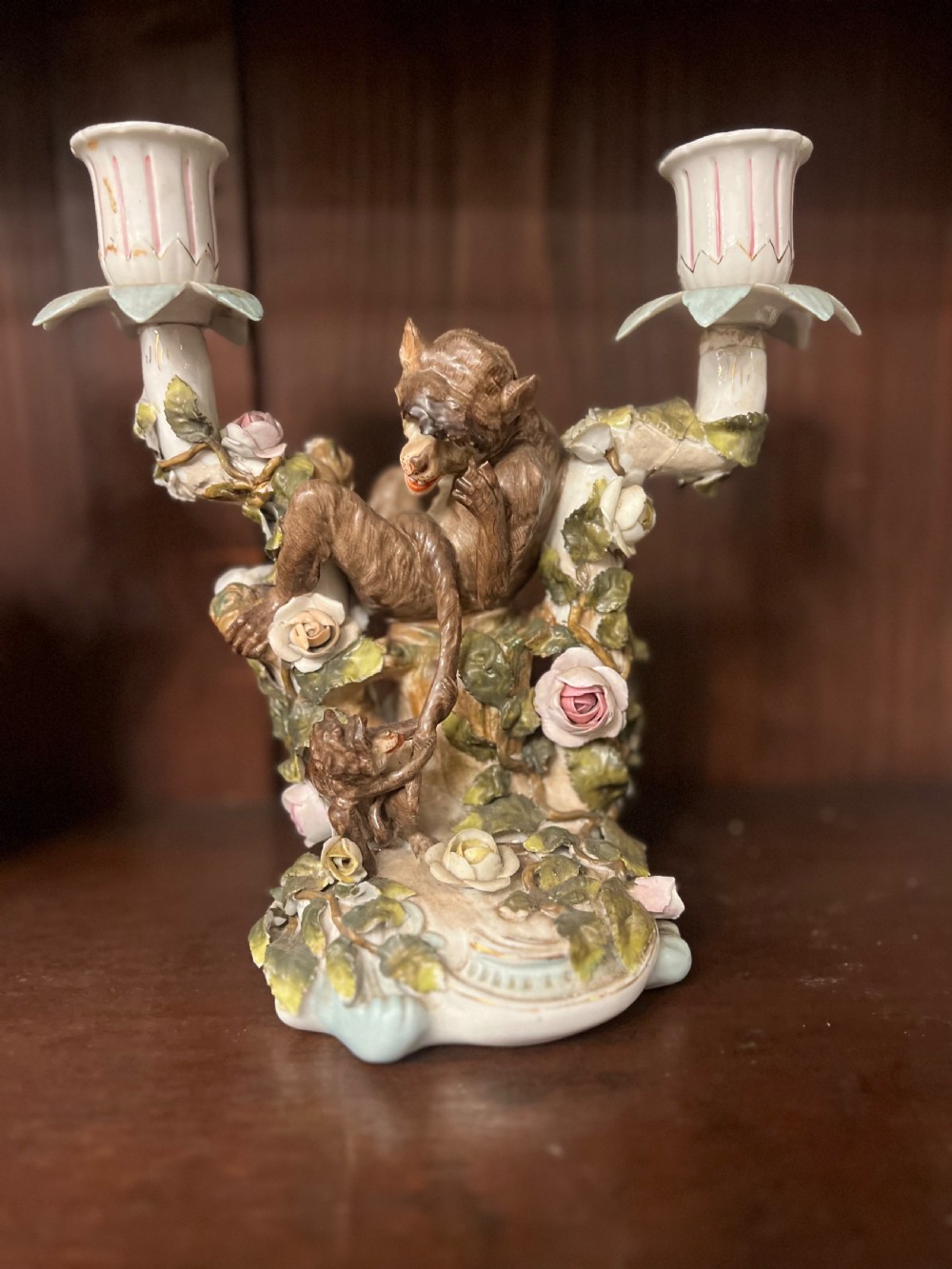 C19th Pair of German candelabra depicting mom keys  View V