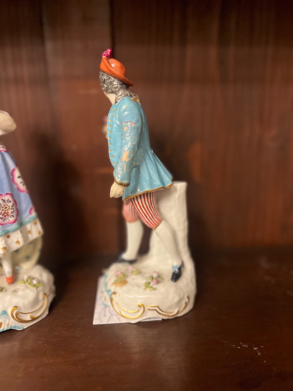 C18th pair of derby figures of a pair of lovers View II