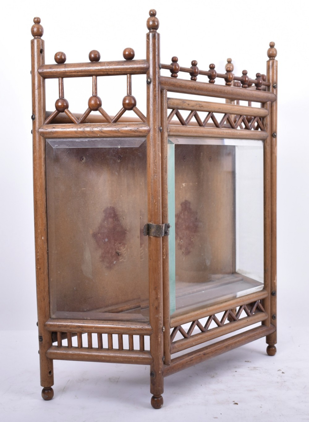 C19th American stick and ball small display cabinet 