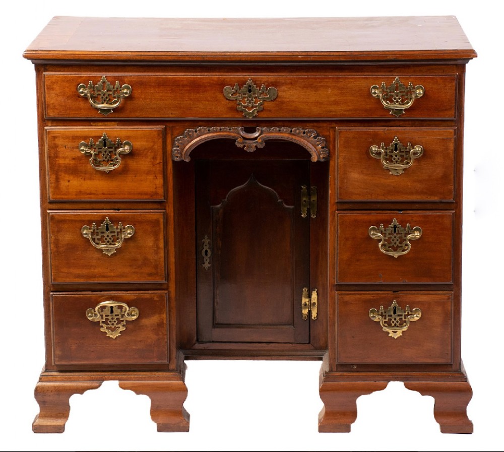 George II mahogany kneehole desk 