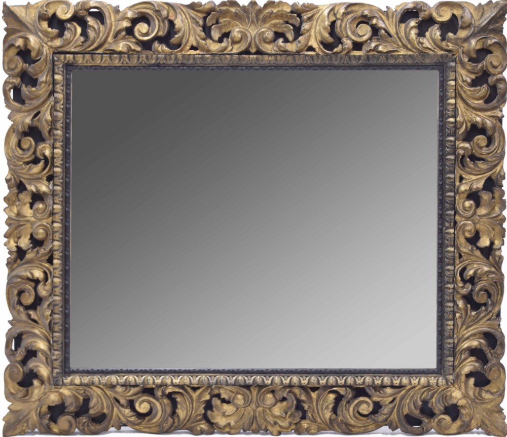 C18th carved wood florentine mirror 