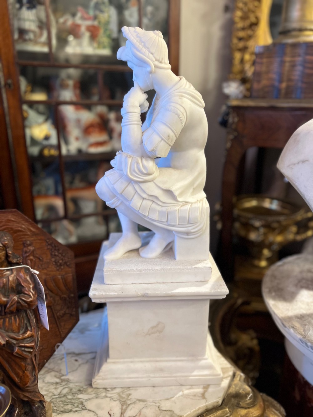 After Michelangelo - A lorenzo de Medici marble sculpture  View VIII
