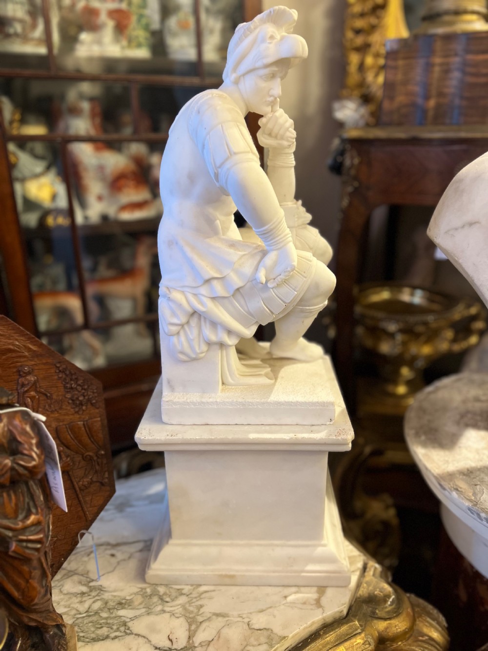 After Michelangelo - A lorenzo de Medici marble sculpture  View XI