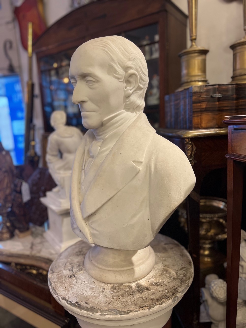 C19th marble Library bust of a gentleman  View III