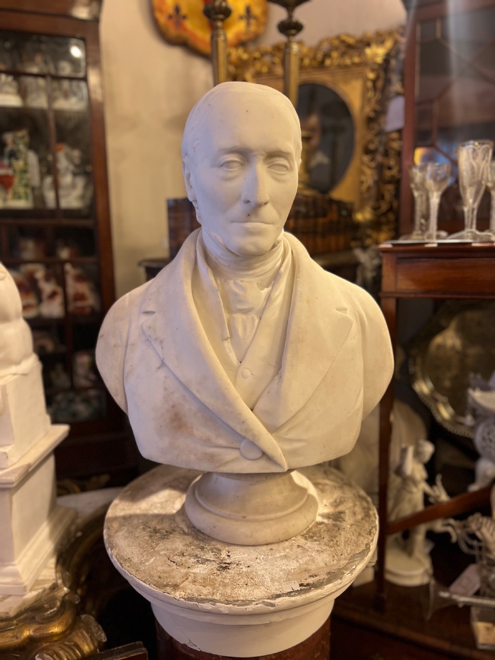 C19th marble Library bust of a gentleman  View IV