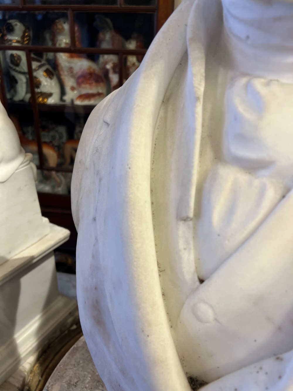 C19th marble Library bust of a gentleman  View V