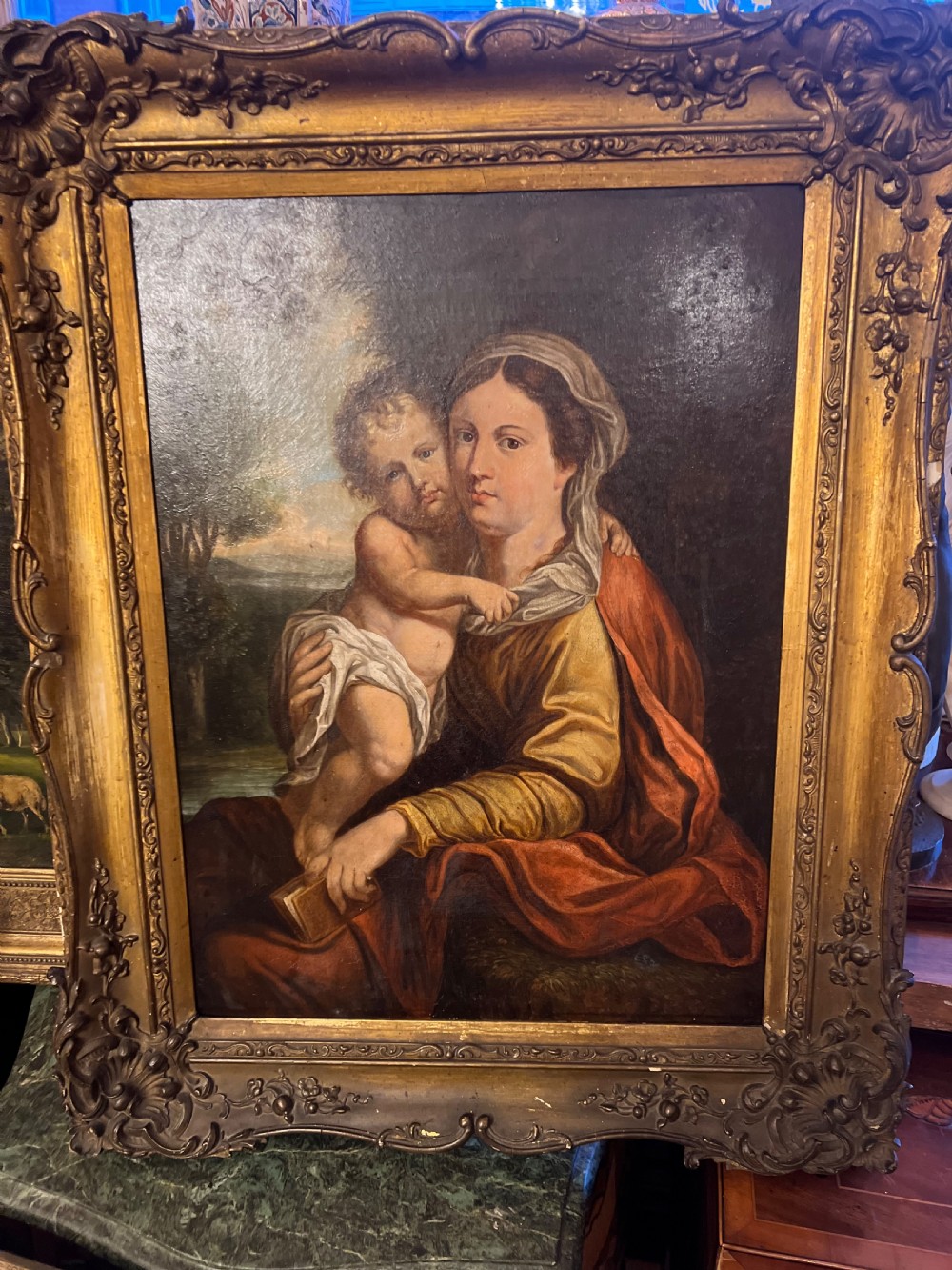 Madonna and child oil on canvas after Annibale Carraci ( 1560-1609 )  View II