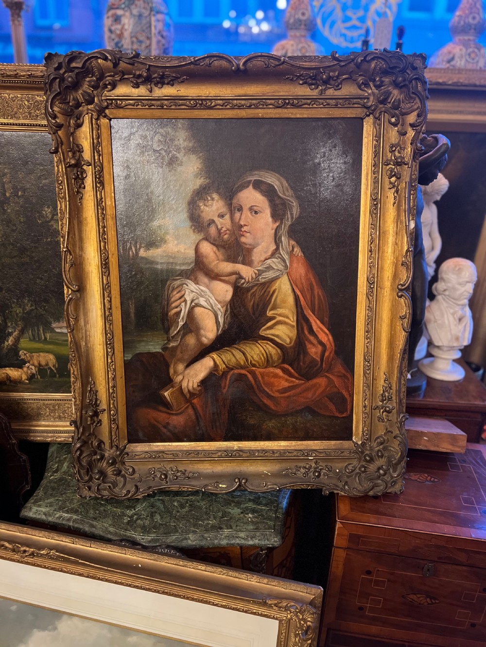 Madonna and child oil on canvas after Annibale Carraci ( 1560-1609 )  View III