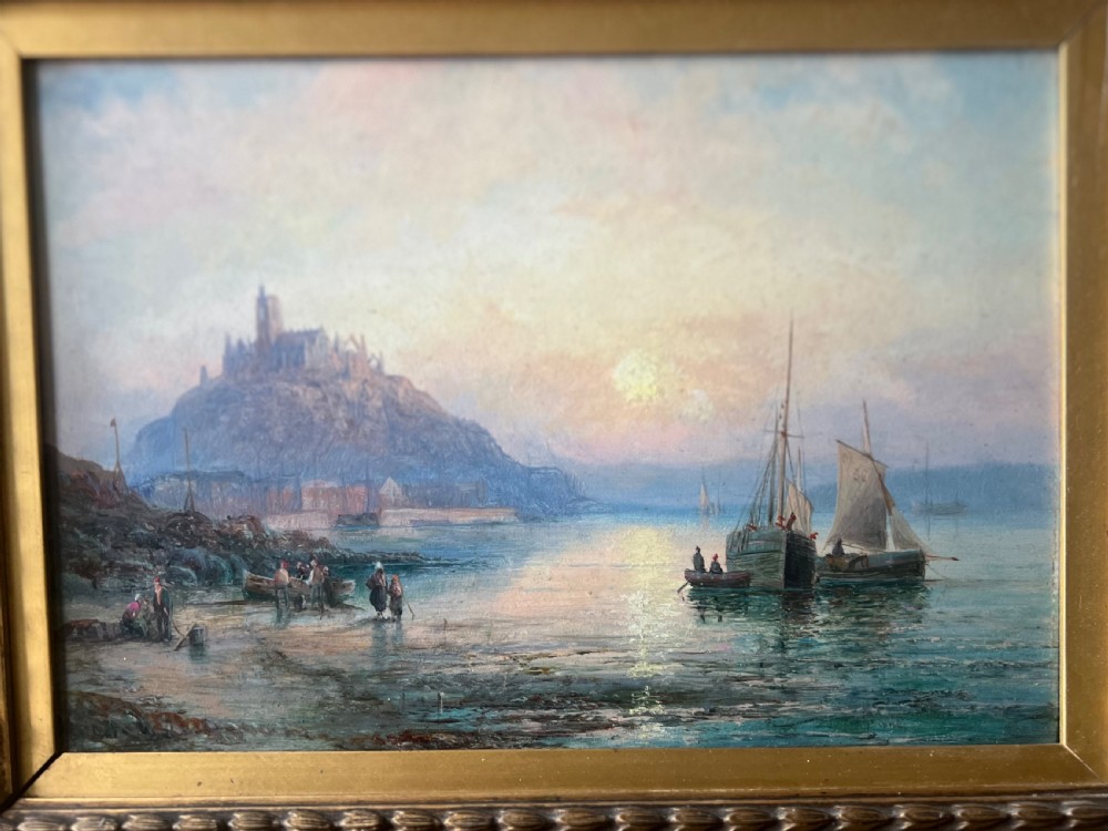 C19th oil painting on board by William Thornely of tantallon castle  View VI