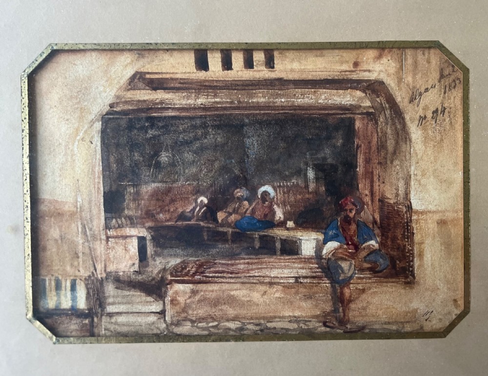 William Wyld ( 1806-1889 ) watercolour of street scene in Algiers C 1833  View III