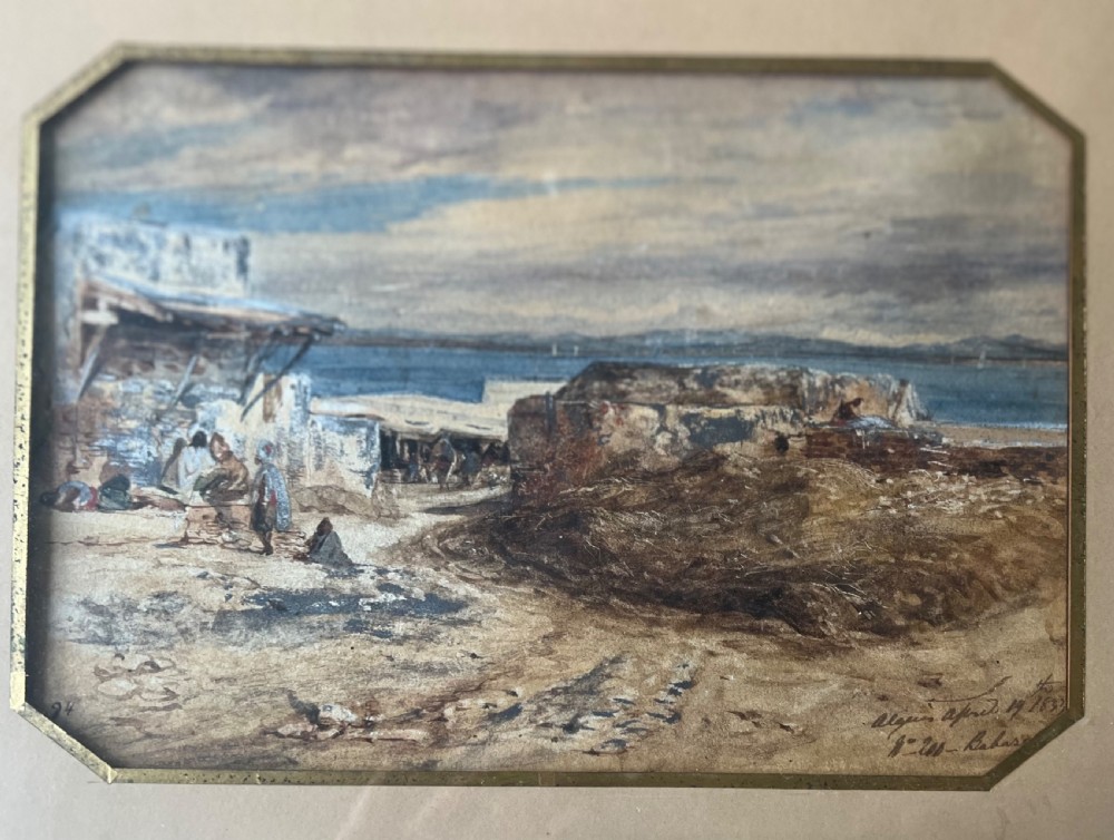 William Wyld ( 1806-1889 ) watercolour of a scene in Algiers C 1833  View II