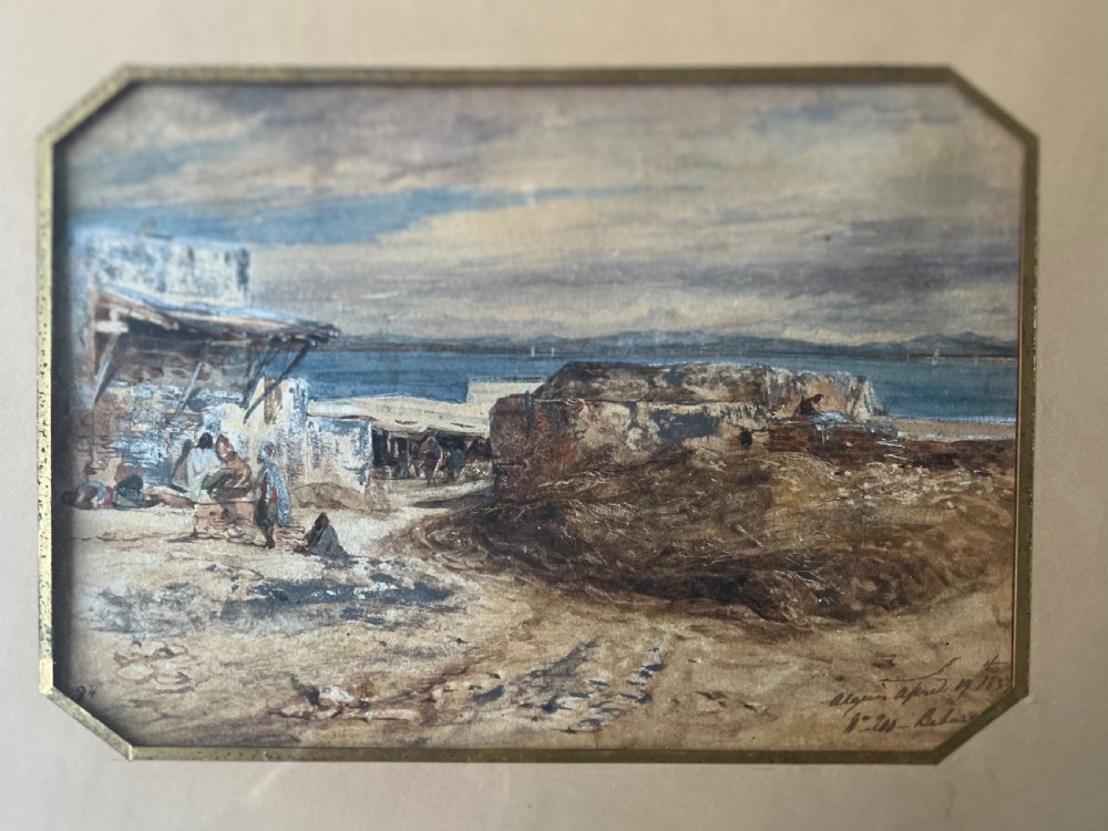 William Wyld ( 1806-1889 ) watercolour of a scene in Algiers C 1833  View III