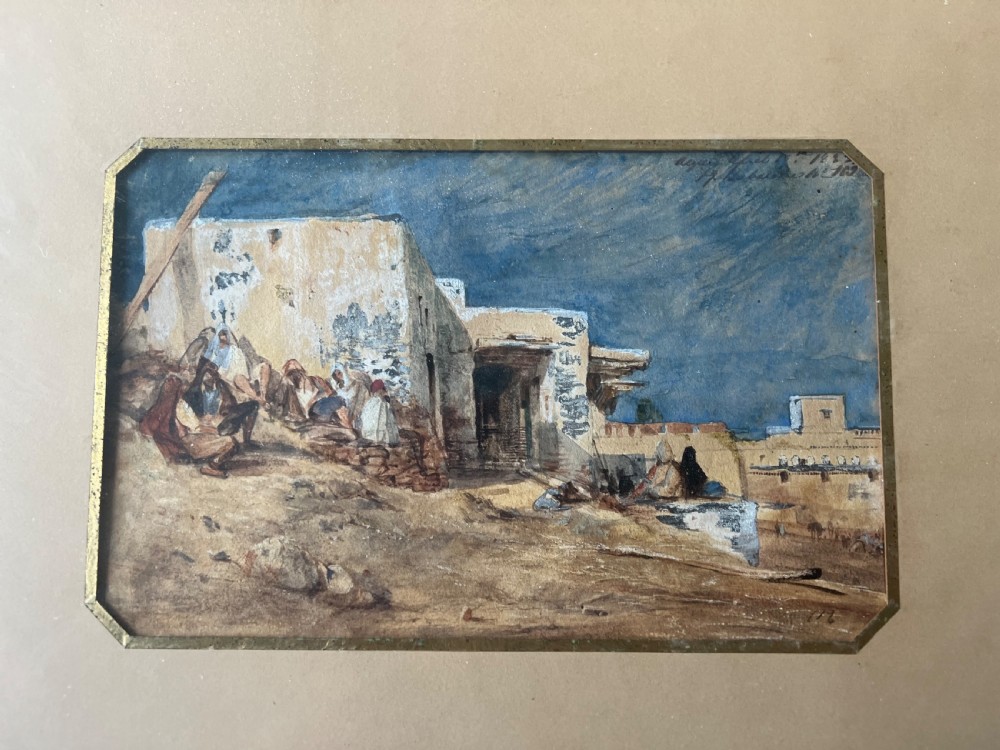 William Wyld ( 1806-1889 ) watercolour of a scene in Algiers C 1833  View III