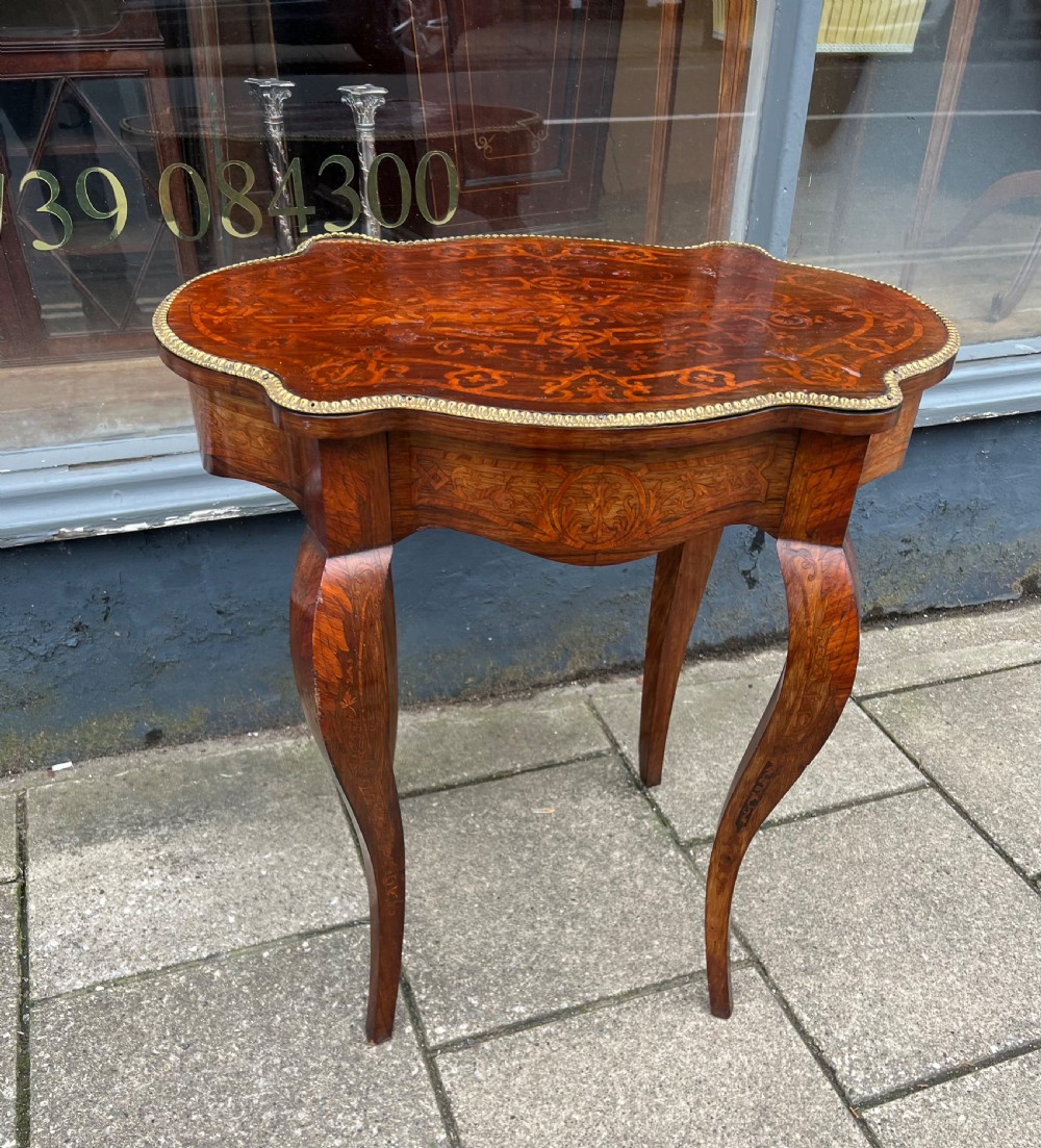 C19th kingwood marquetry side table  View III