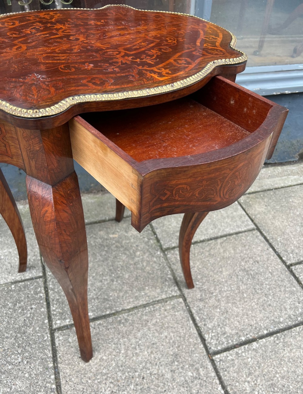 C19th kingwood marquetry side table  View IV