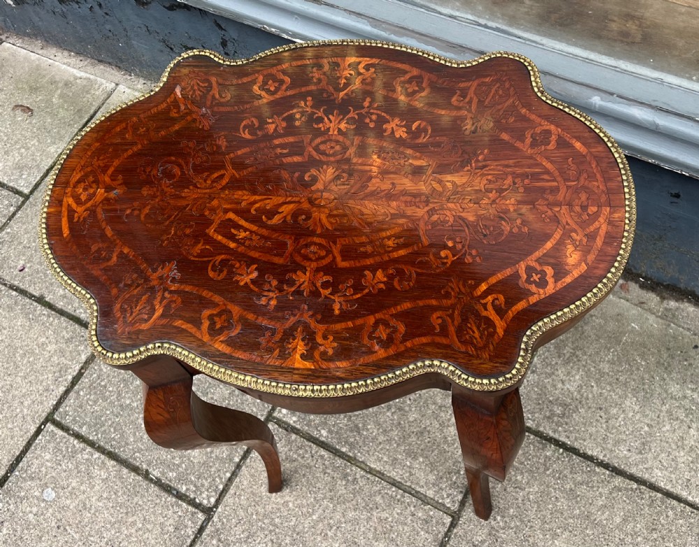 C19th kingwood marquetry side table  View VII