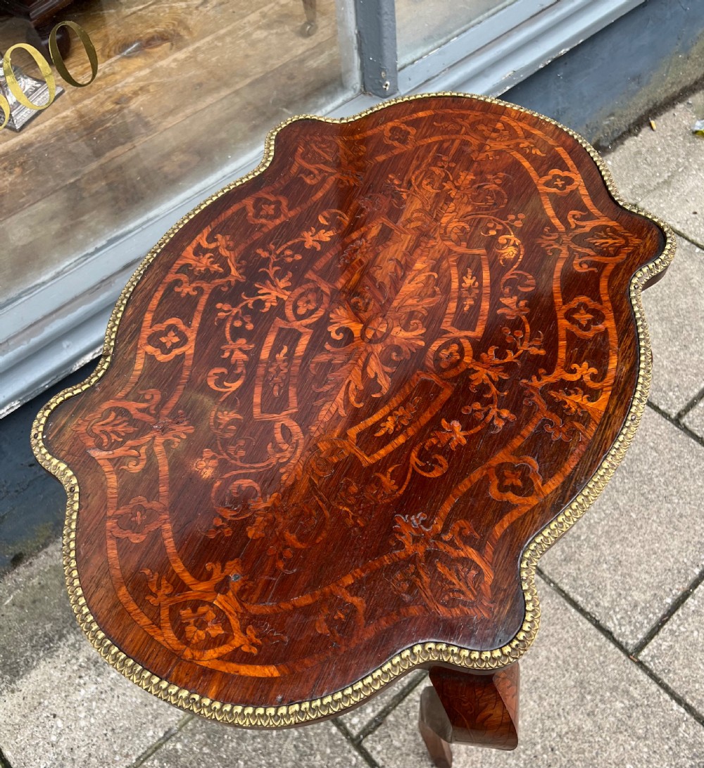 C19th kingwood marquetry side table  View IX