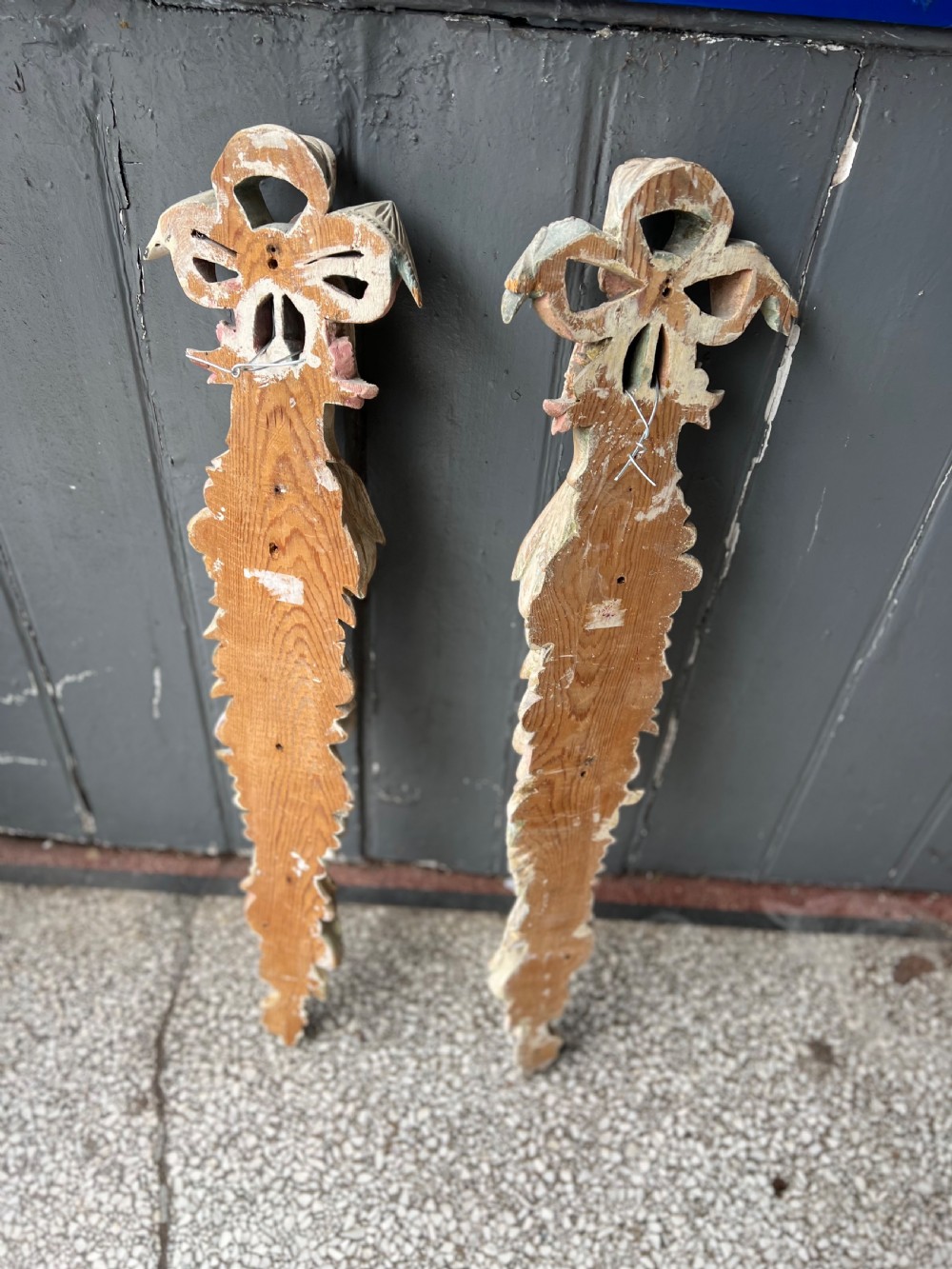 C19th pair of limed appliqués  View IV