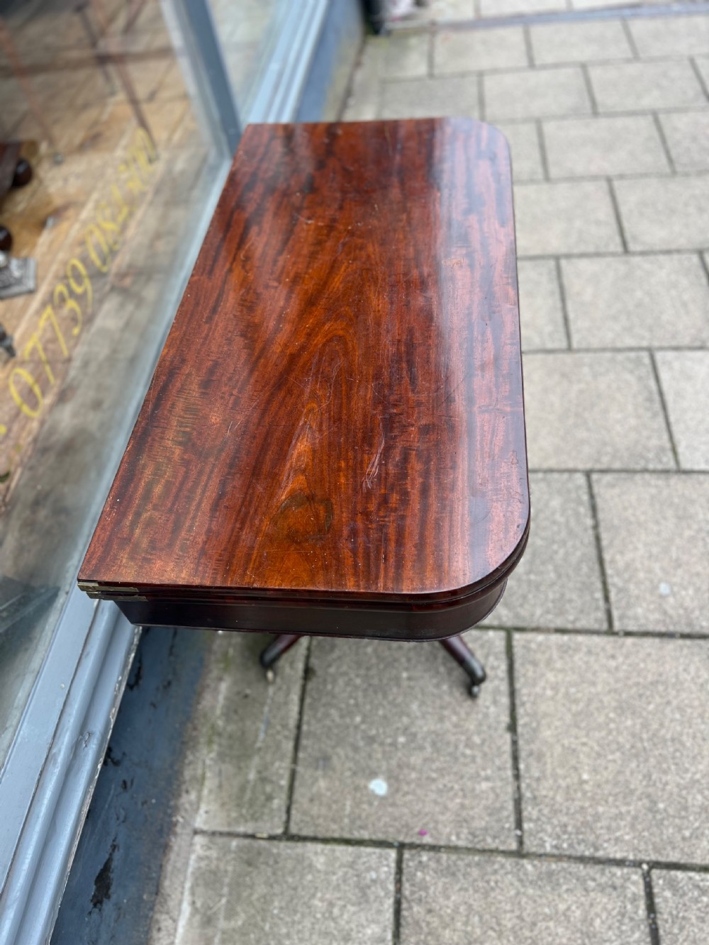 C19th mahogany tea table  View II