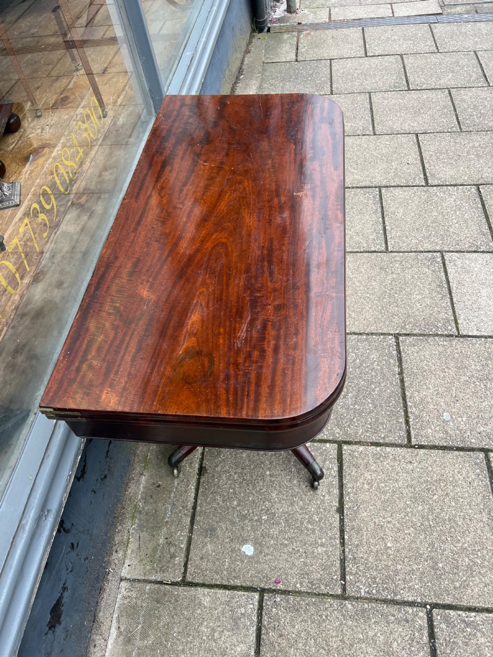 C19th mahogany tea table  View III