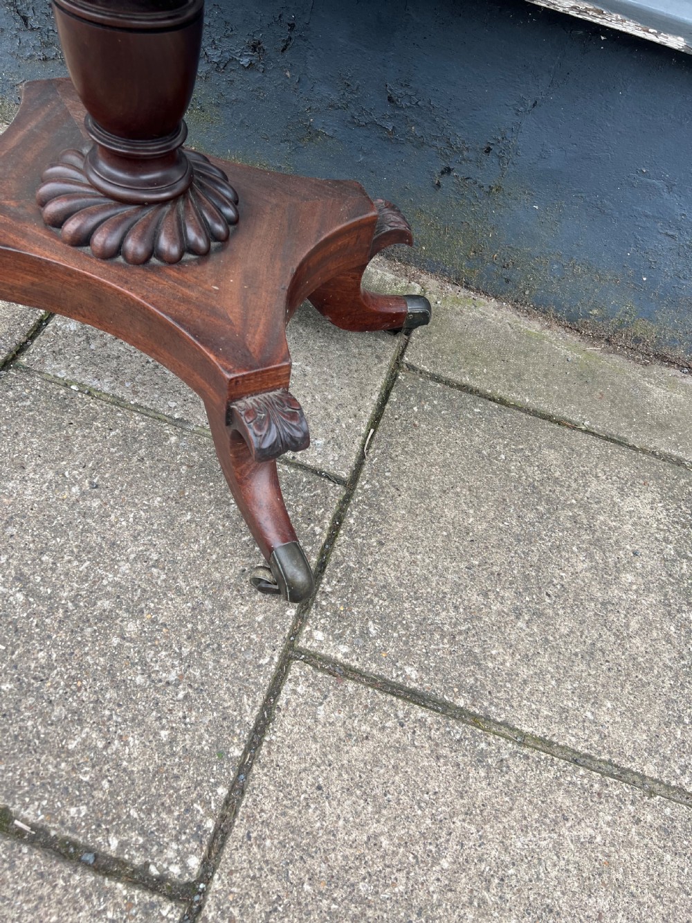 C19th mahogany tea table  View V