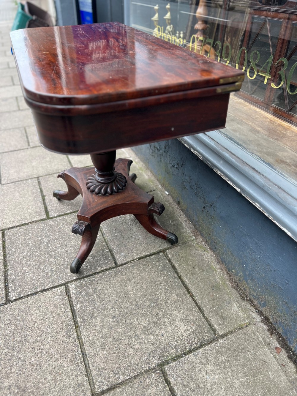 C19th mahogany tea table  View IX