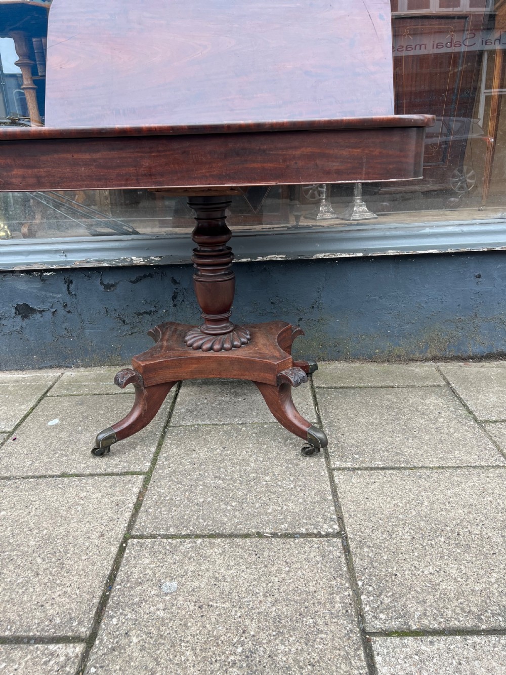 C19th mahogany tea table  View X