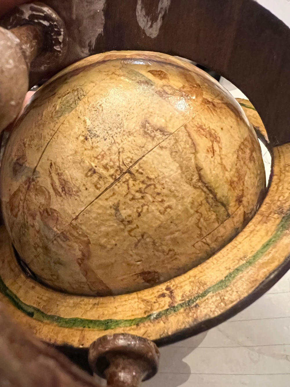 Pair of small table globes terrestrial and celestial  View II