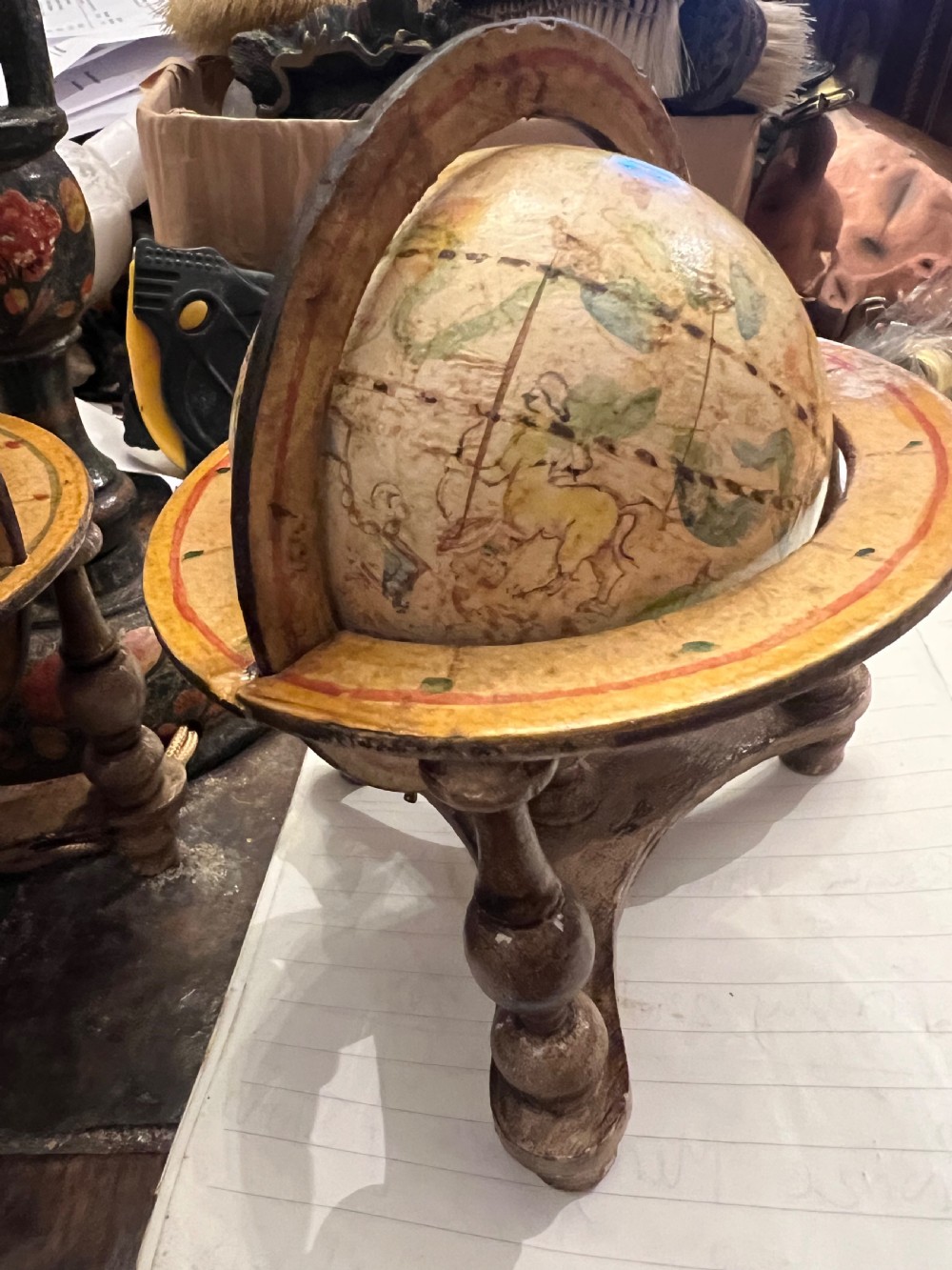 Pair of small table globes terrestrial and celestial  View VI