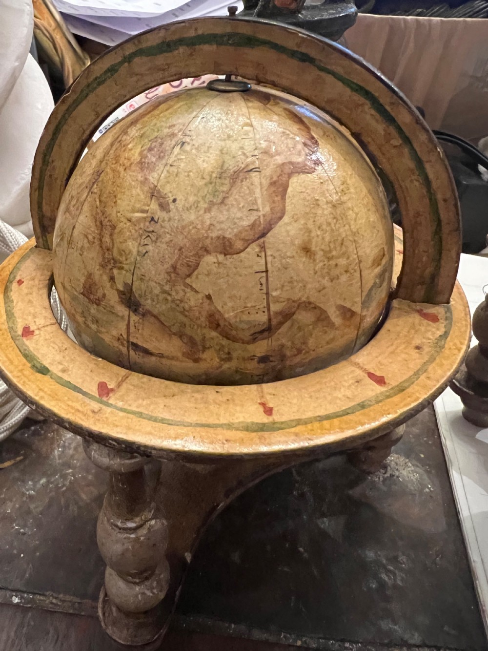 Pair of small table globes terrestrial and celestial  View VII