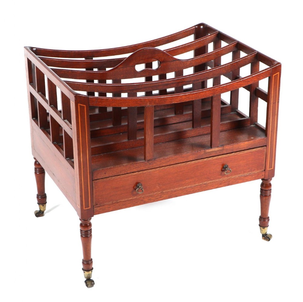 Large Georgian lineninlaid  Canterbury in mahogany 