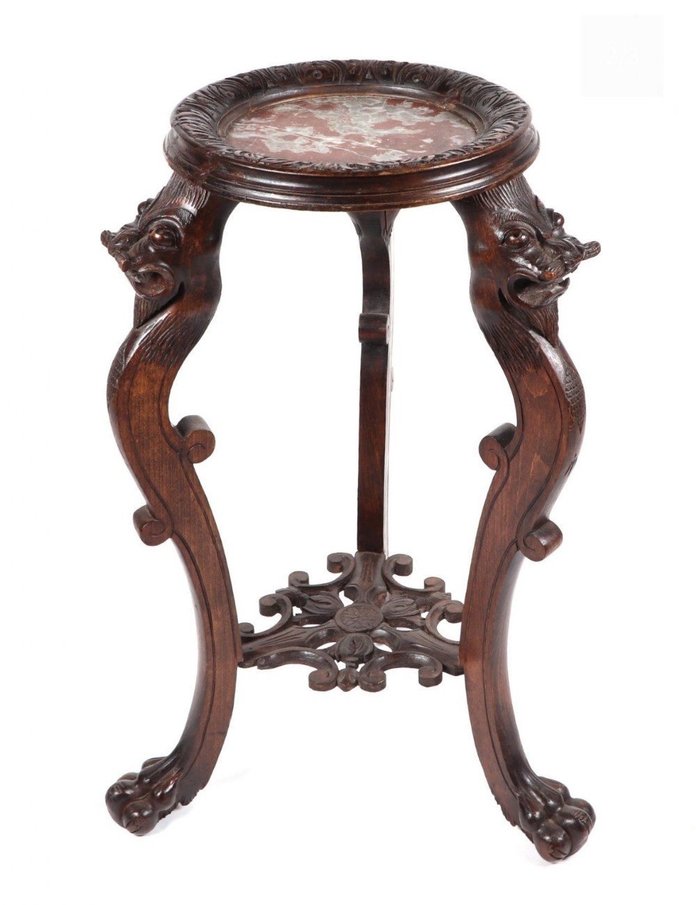 Chinese hardwood jardiniare stand 