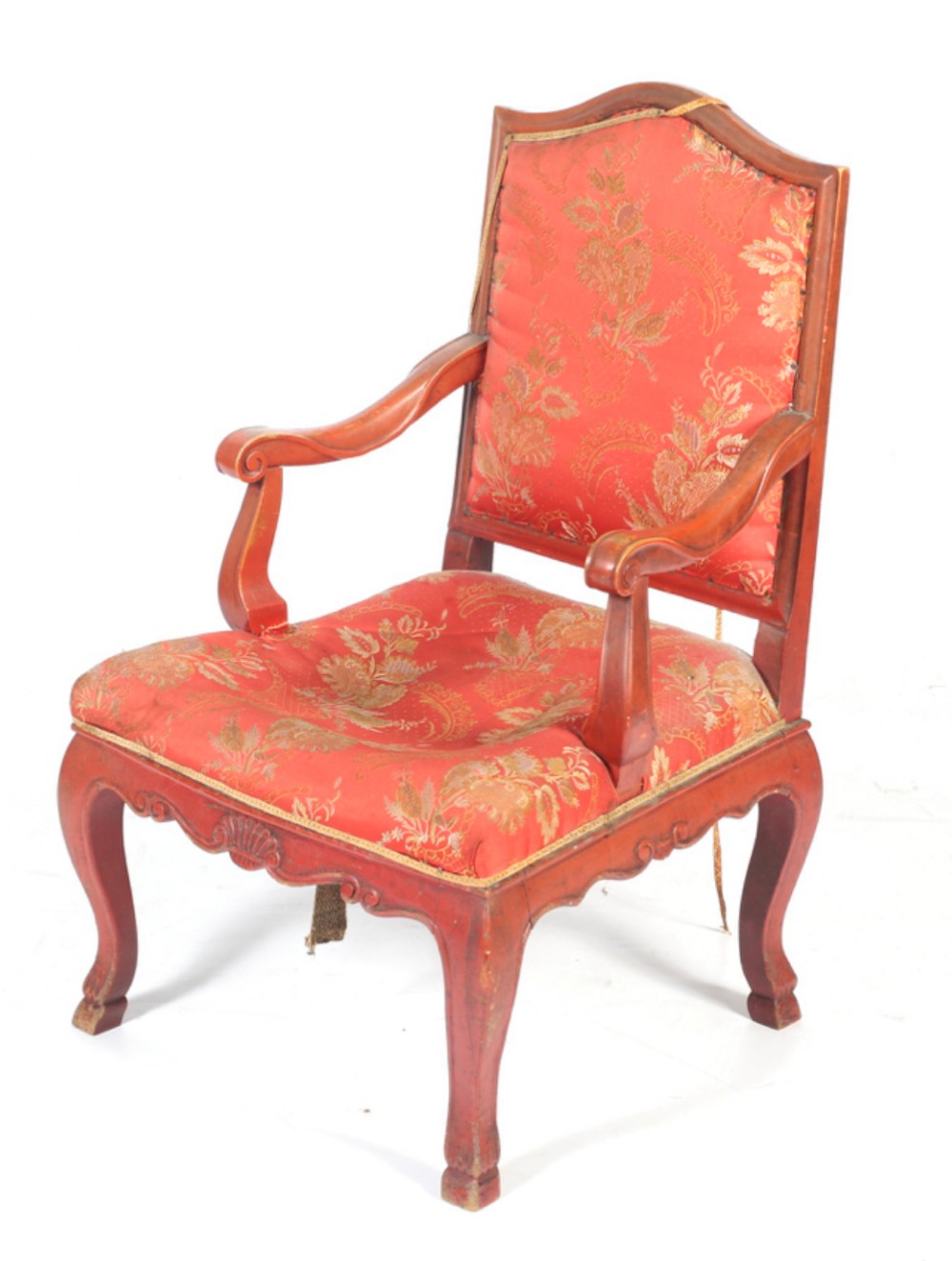 Red lacquer chinoiserie chair 