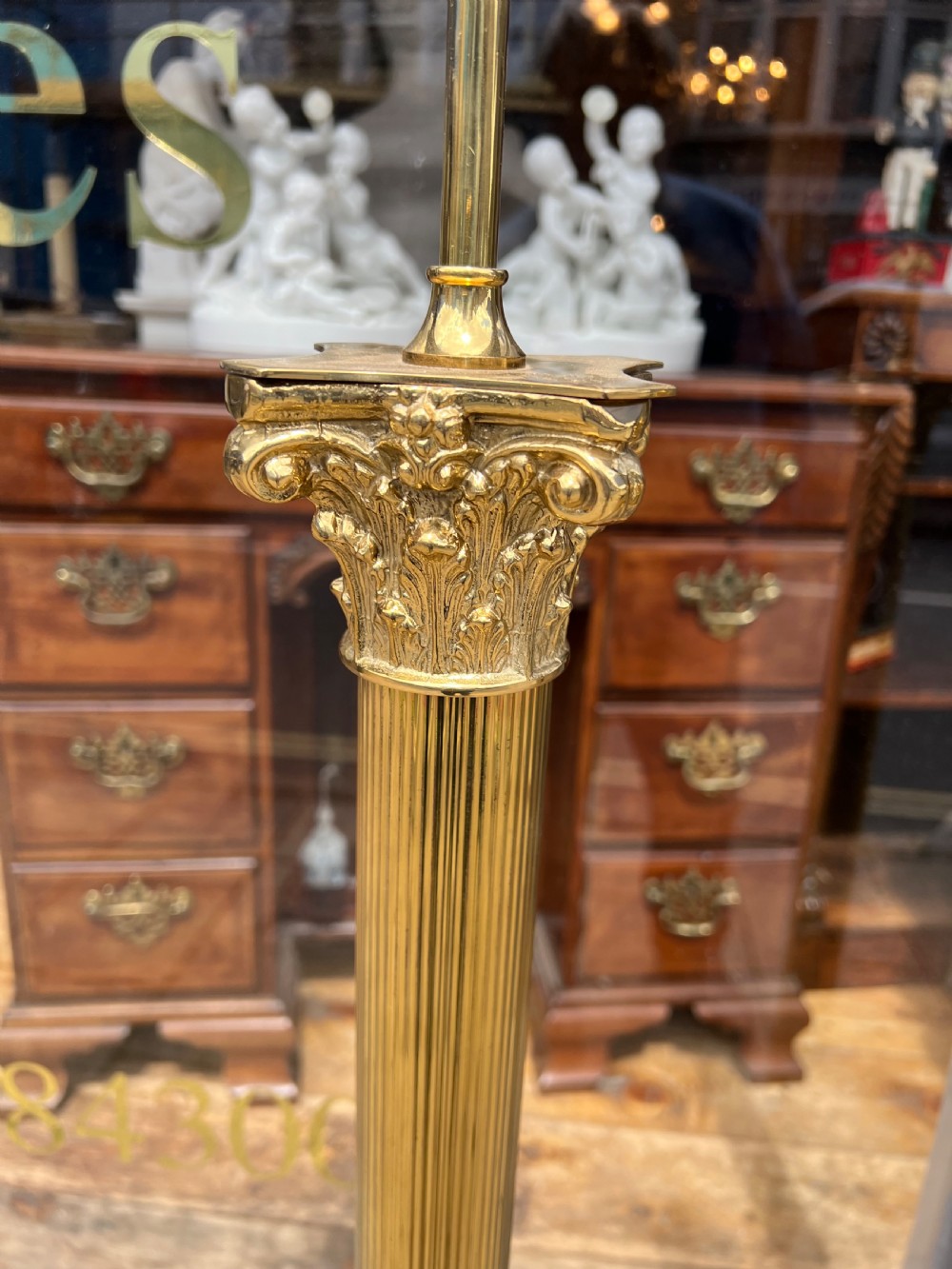 Pair of Brass Corinthian column standard lamps  View VI