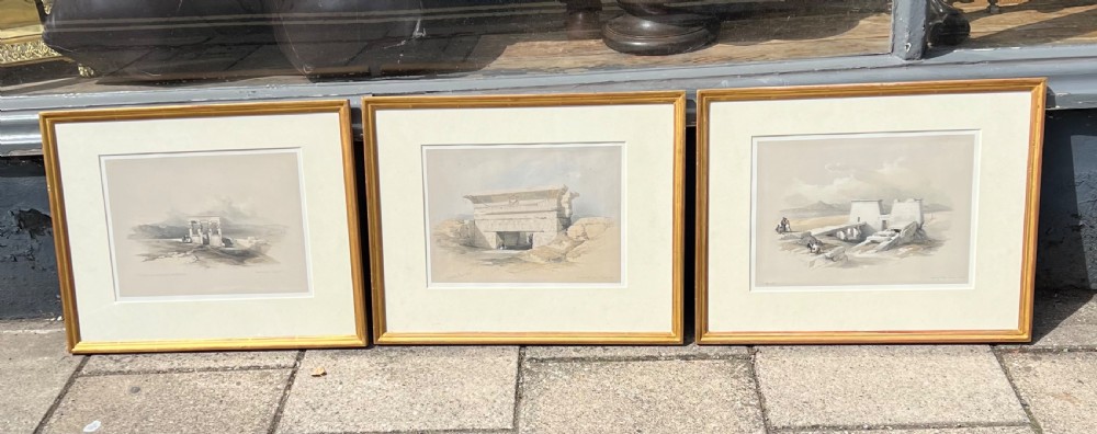 Set of three lithographs by David Roberts RA ( 1796-1864 ) View IX
