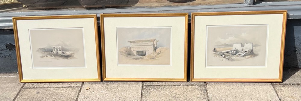 Set of three lithographs by David Roberts RA ( 1796-1864 ) View X