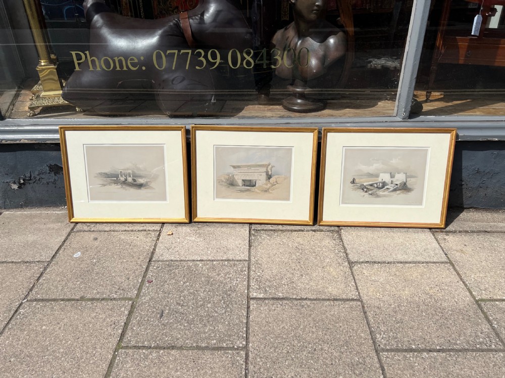 Set of three lithographs by David Roberts RA ( 1796-1864 ) View XI