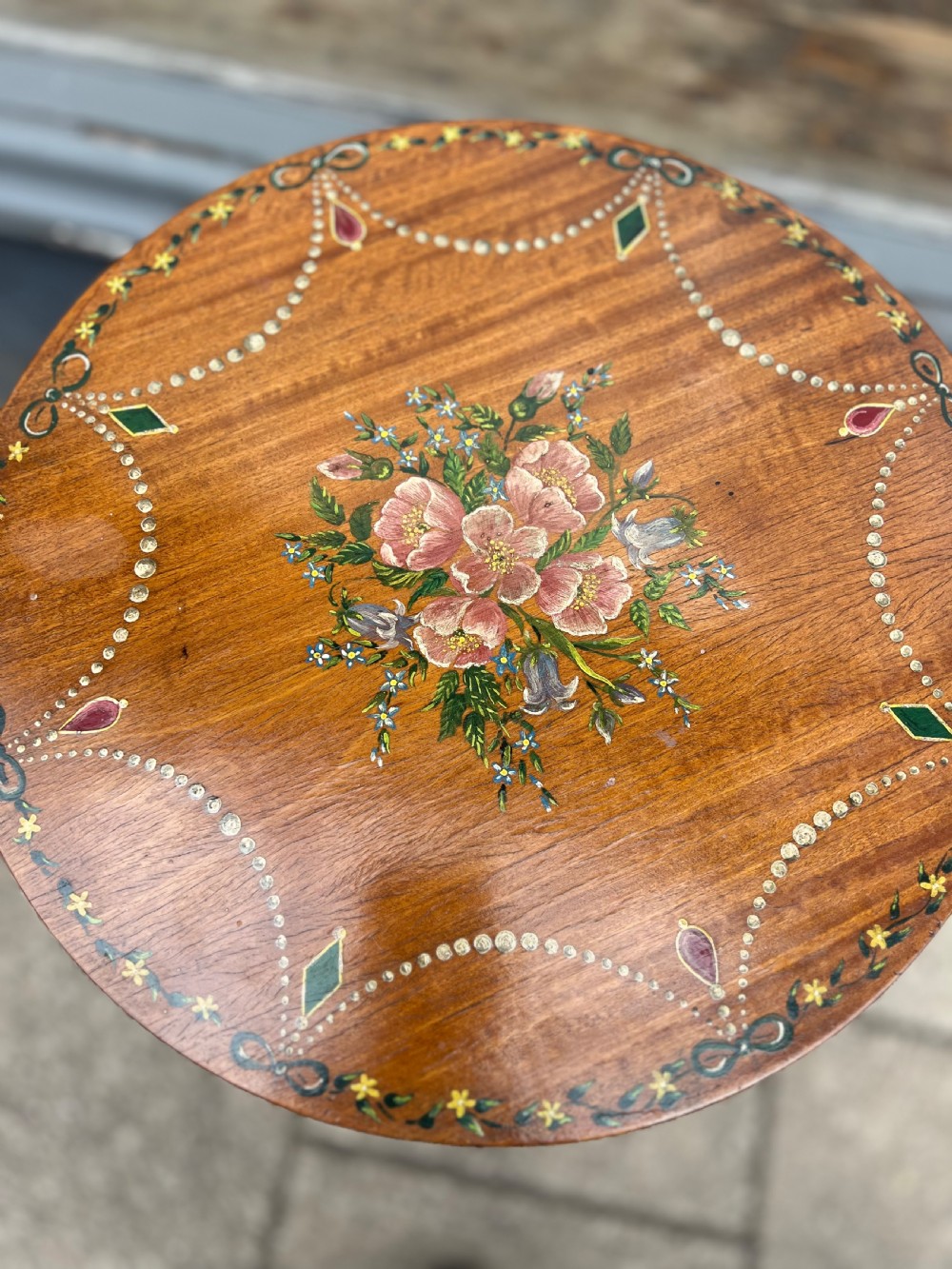 Small satinwood painted wine table  View VII