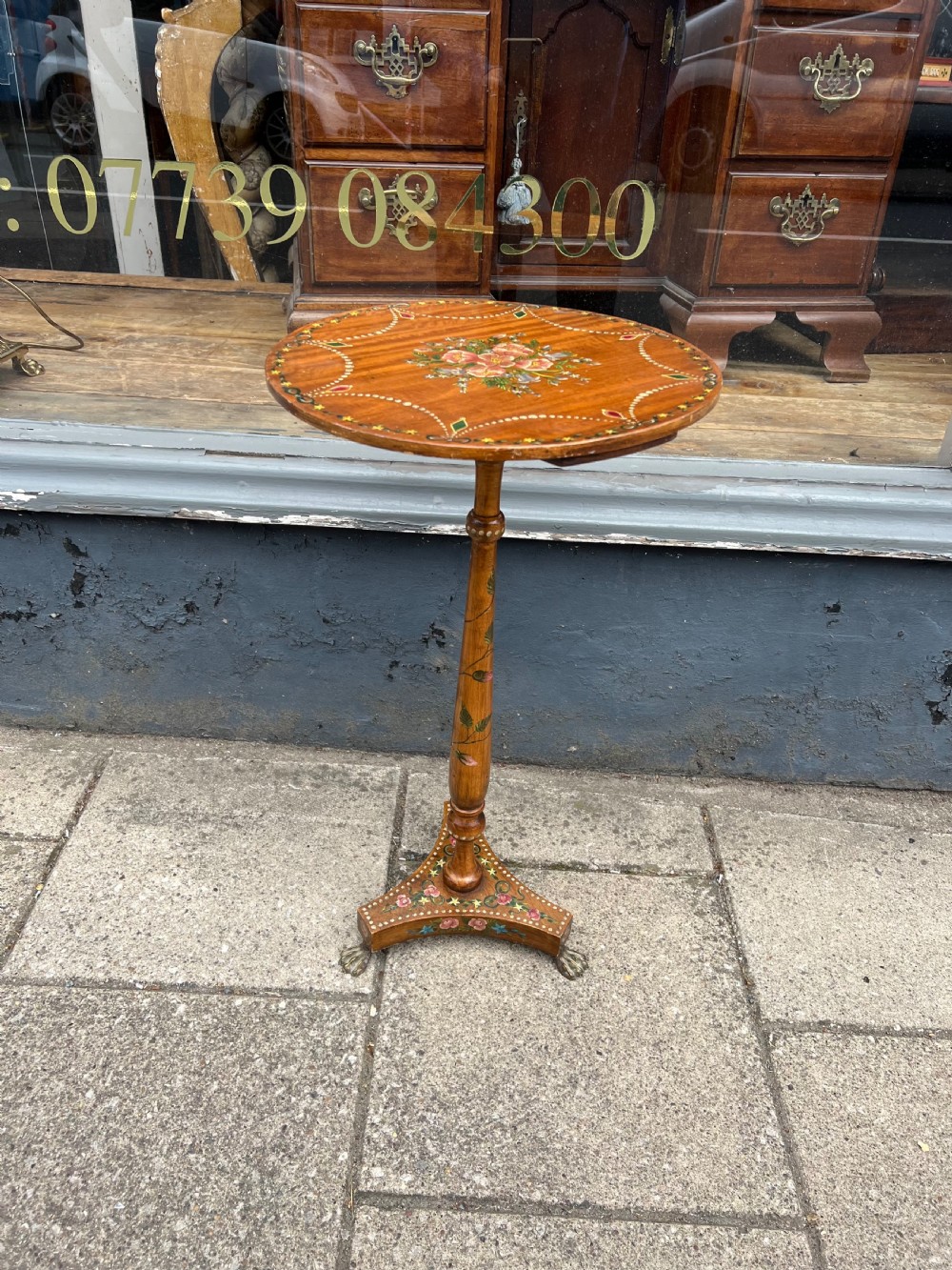Small satinwood painted wine table  View VIII