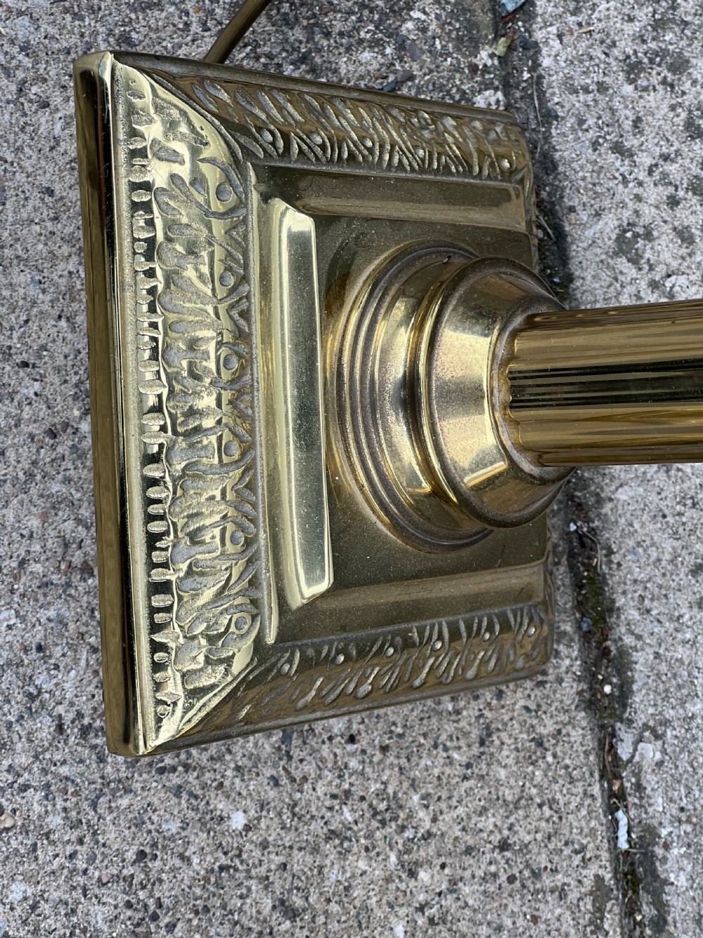 Pair of brass corinthian column table lamps  View VIII