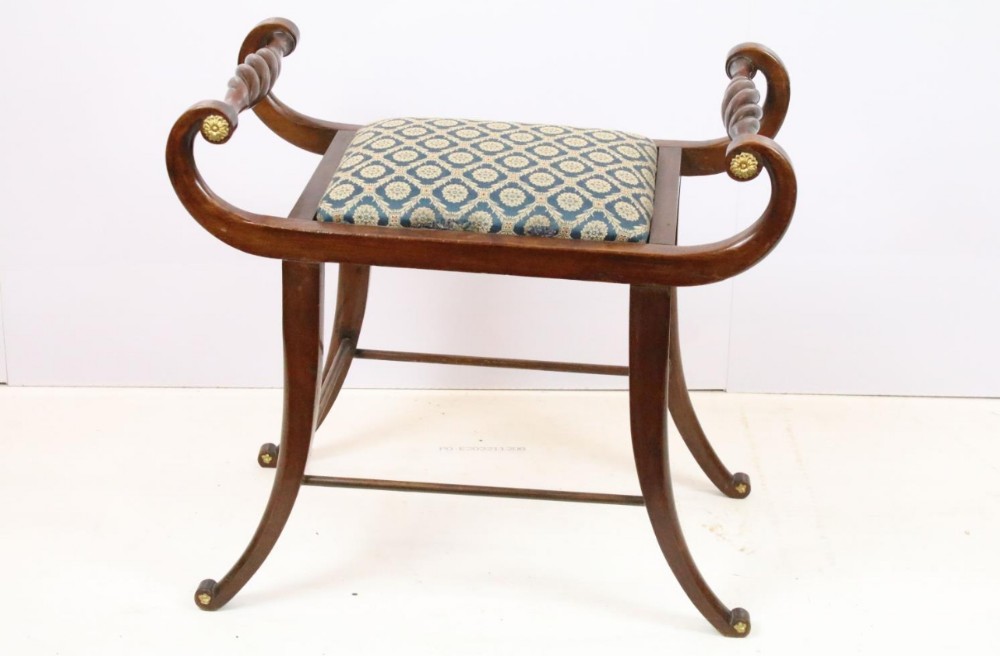 C19th window seat  in mahogany 