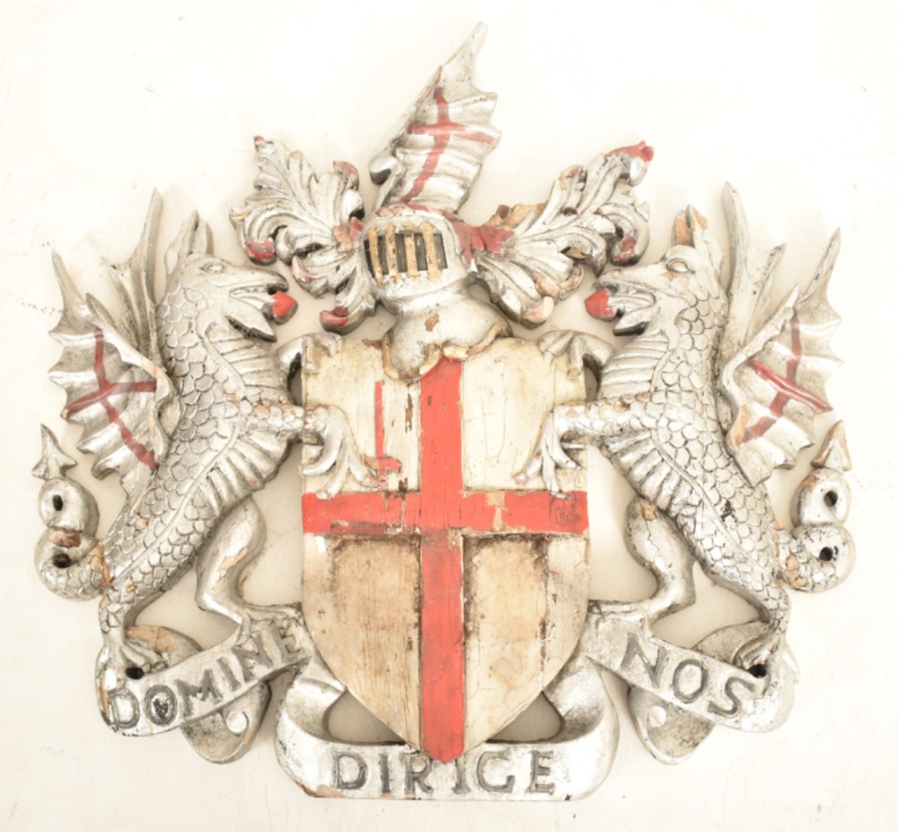 Carved wood crest of the city of London 