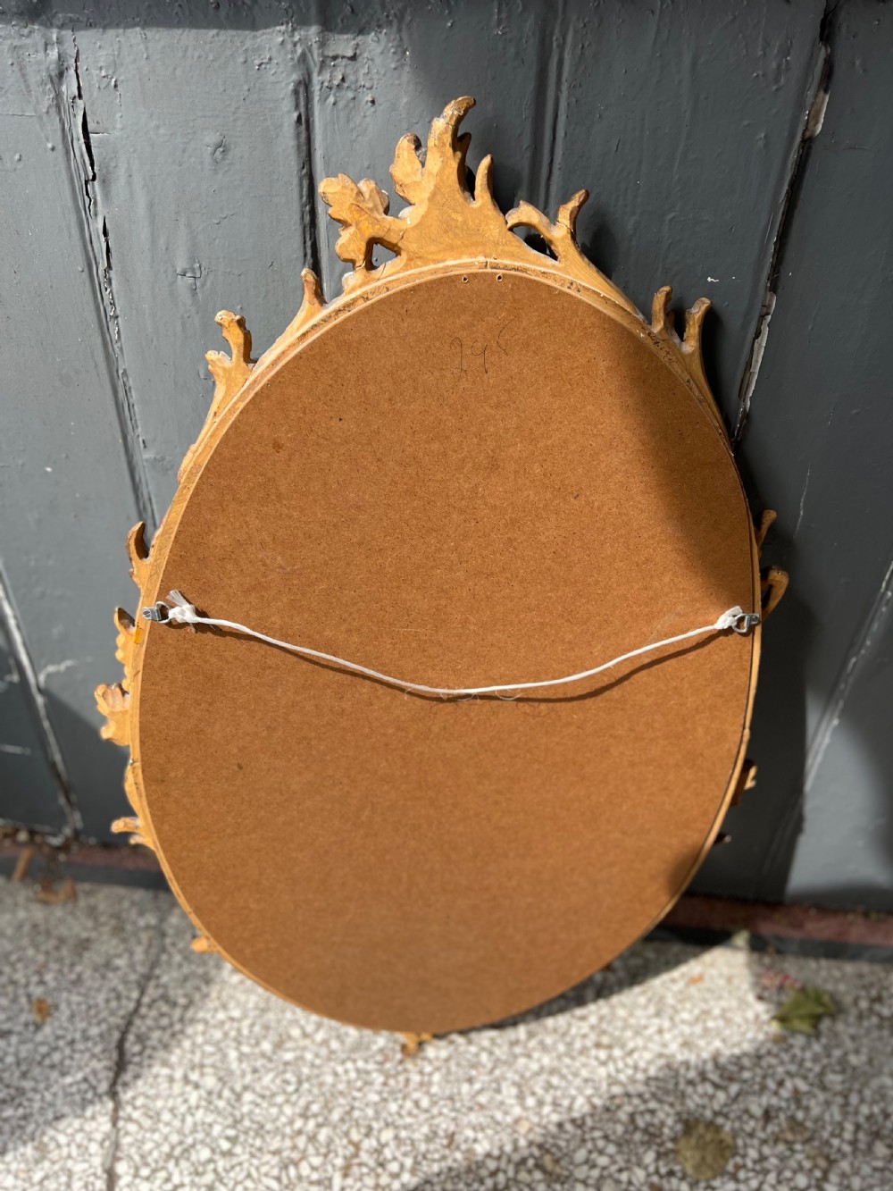 Silver gilt carved wood oval mirror  View IV