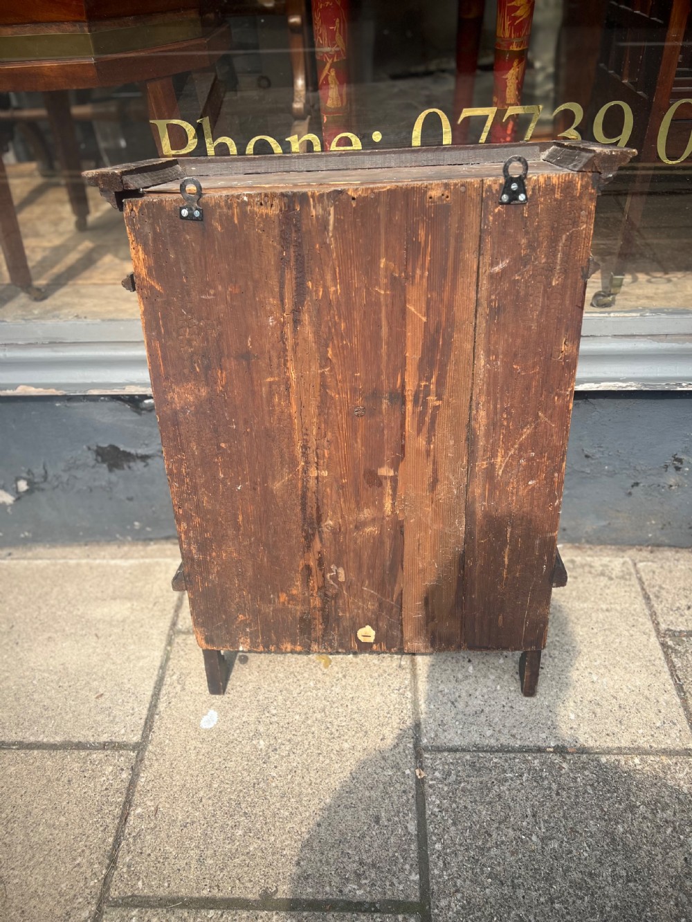 An C18th German marquetry wall cupboard in walnut walnut  View VI