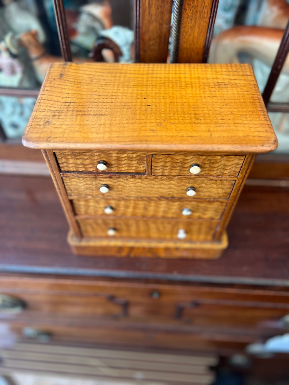 C19th apprentice piece chest of drawers in ash  View II