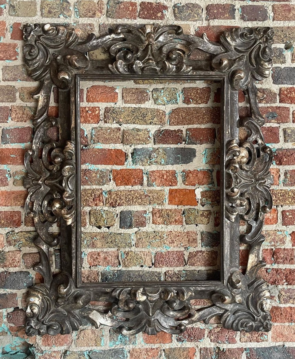 Fine large boroque silvered frame 