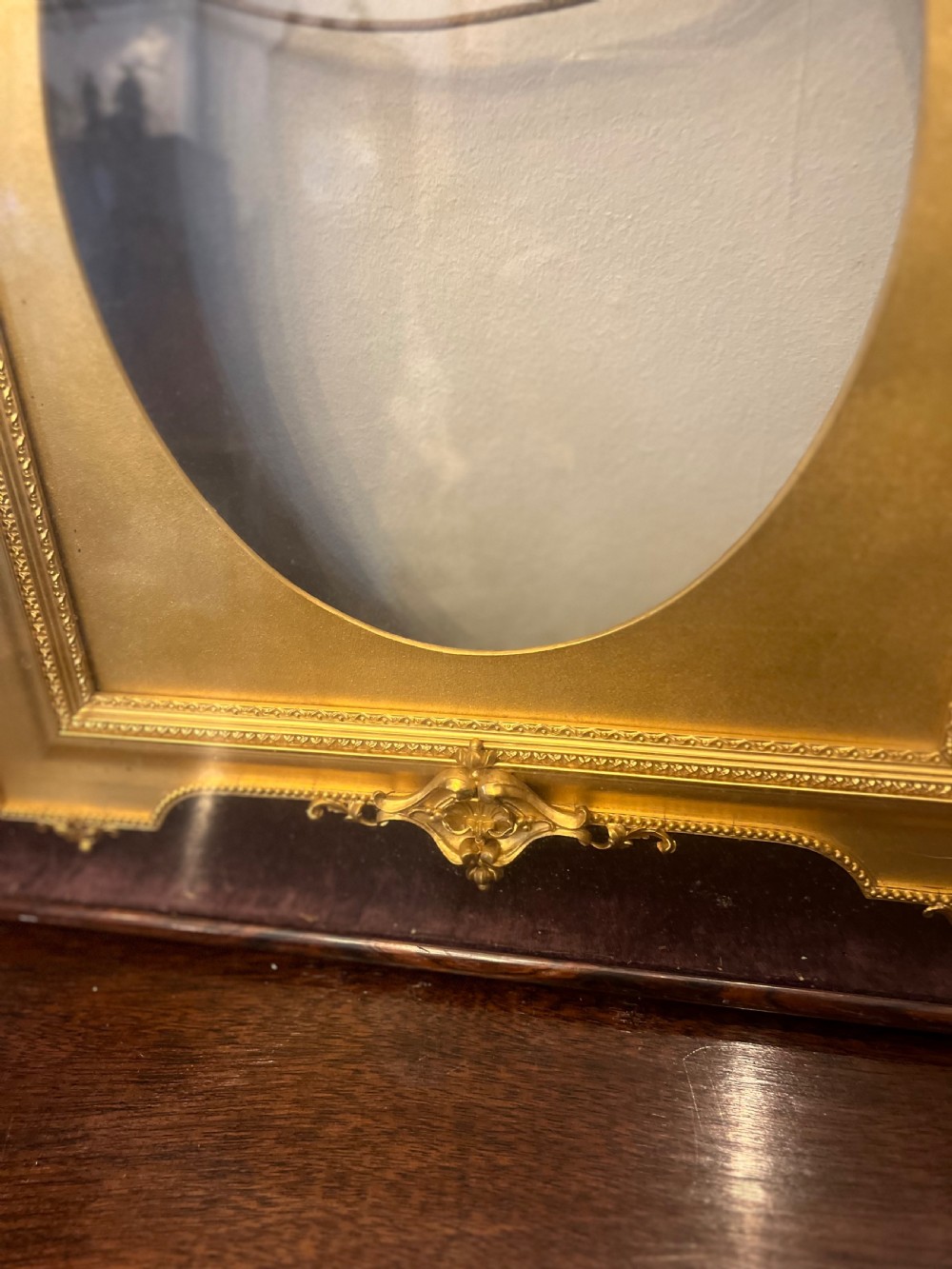 C19th gilt frame in glass case  View V